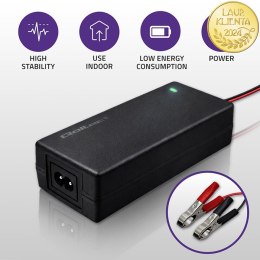 Qoltec Automatyczna ładowarka do akumulatora AGM GEL STD | Prostownik 12V | 2A | 24W | LED | Kabel 1.8m
