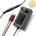 Qoltec Automatyczna ładowarka do akumulatora AGM GEL STD | Prostownik 24V | 19.2W | 5.5x2.1 | Kabel 1.8m