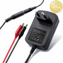 Qoltec Automatyczna ładowarka do akumulatora AGM GEL STD | Prostownik 6V/12V | 6W | 5.5x2.1 | Kabel 1.8m