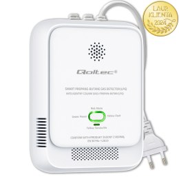 Qoltec Certyfikowany Czujnik wycieku gazu Propan-Butan | detektor LPG | alarm 85dB | LED
