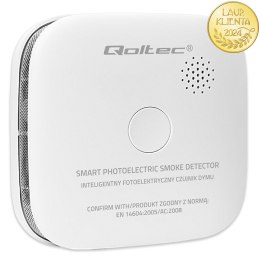 Qoltec Certyfikowany bezprzewodowy Czujnik dymu z baterią | żywotność sensora 10 lat | żywotność baterii 10 lat | alarm 85dB | L