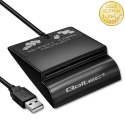 Qoltec Inteligentny czytnik chipowych kart ID SCR-0636 | USB 2.0 + Adapter USB-C