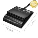 Qoltec Inteligentny czytnik chipowych kart ID SCR-0636 | USB 2.0 + Adapter USB-C