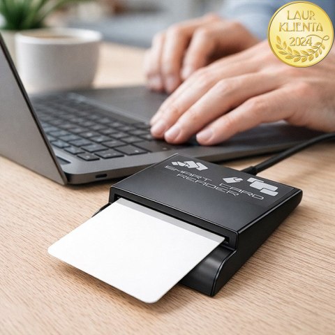 Qoltec Inteligentny czytnik chipowych kart ID SCR-0636 | USB 2.0 + Adapter USB-C