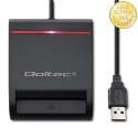Qoltec Inteligentny czytnik chipowych kart ID SCR-0642 | USB 2.0 + Adapter USB-C
