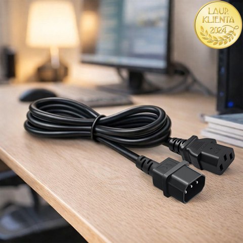 Qoltec Kabel zasilający IEC C13 | C14 | 3x0.75mm² | Czysta miedź Cu | 2m
