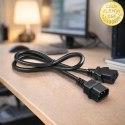 Qoltec Kabel zasilający IEC C13 | C14 | 3x1.00mm² | Czysta miedź Cu | 1m