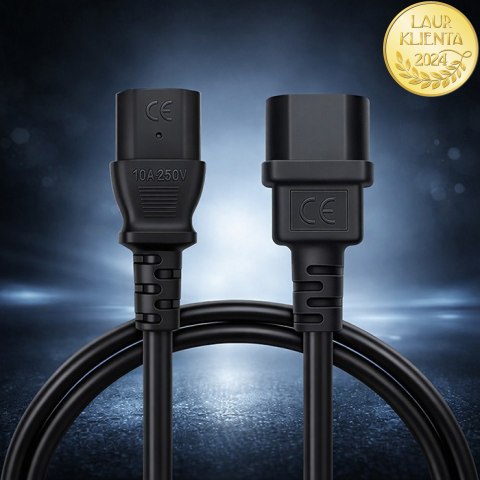 Qoltec Kabel zasilający IEC C13 | C14 | 3x1.00mm² | Czysta miedź Cu | 2m