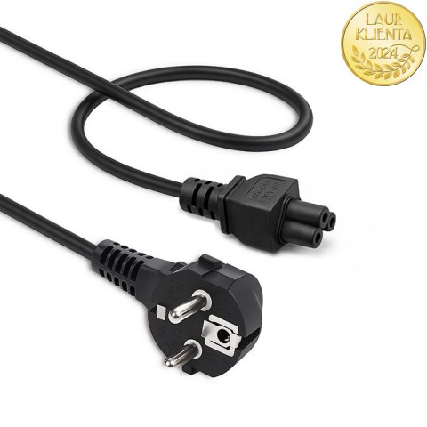 Qoltec Kabel zasilający IEC C5/SCHUKO | koniczynka | 3x0.75mm² | 1.4m