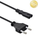 Qoltec Kabel zasilający IEC C7 | CEE 7/16 | ósemka | 2x0.75mm² | Czysta miedz CU | 1m