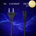Qoltec Kabel zasilający IEC C7 | CEE 7/16 | ósemka | 2x0.75mm² | Czysta miedz CU | 1m