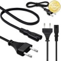 Qoltec Kabel zasilający IEC C7 | CEE 7/16 | ósemka | 2x0.75mm² | Czysta miedz CU | 1m