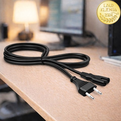 Qoltec Kabel zasilający IEC C7 | CEE 7/16 | ósemka | 2x0.75mm² | Czysta miedz CU | 3m