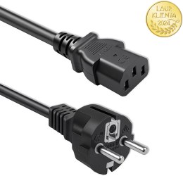 Qoltec Kabel zasilający SCHUKO CEE 7/7 (E/F) | IEC C13 | 3x0.75mm² | Czysta miedź Cu | 1.5m