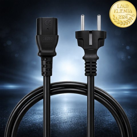 Qoltec Kabel zasilający SCHUKO CEE 7/7 (E/F) | IEC C13 | 3x0.75mm² | Czysta miedź Cu | 1.5m