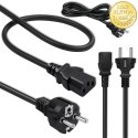 Qoltec Kabel zasilający SCHUKO CEE 7/7 (E/F) | IEC C13 | 3x0.75mm² | Czysta miedź Cu | 1.5m