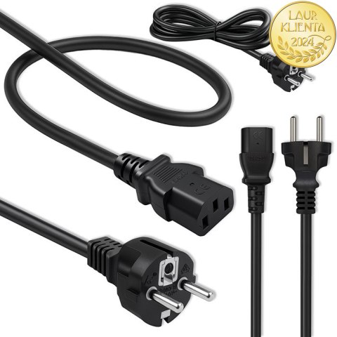 Qoltec Kabel zasilający SCHUKO CEE 7/7 (E/F) | IEC C13 | 3x0.75mm² | Czysta miedź Cu | 1.5m