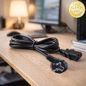 Qoltec Kabel zasilający | wtyczka kątowa SCHUKO CEE 7/7 (E/F) | IEC C13 | 3x1.00mm² | Czysta miedź Cu | 2.5m