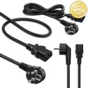 Qoltec Kabel zasilający | wtyczka kątowa SCHUKO CEE 7/7 (E/F) | IEC C13 | 3x1.00mm² | Czysta miedź Cu | 2.5m