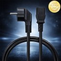 Qoltec Kabel zasilający | wtyczka kątowa SCHUKO CEE 7/7 (E/F) | IEC C13 | 3x1.00mm² | Czysta miedź Cu | 2m