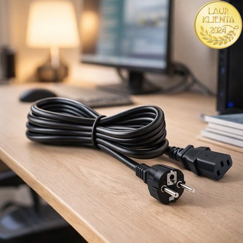 Qoltec Kabel zasilający SCHUKO CEE 7/7 (E/F) | IEC C13 | 3x1.00mm² | Czysta miedź Cu | 3m