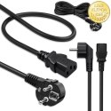 Qoltec Kabel zasilający | wtyczka kątowa SCHUKO CEE 7/7 (E/F) | IEC C13 | 3x1.00mm² | Czysta miedź Cu | 3m