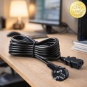 Qoltec Kabel zasilający | wtyczka kątowa SCHUKO CEE 7/7 (E/F) | IEC C13 | 3x1.00mm² | Czysta miedź Cu | 5m