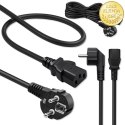 Qoltec Kabel zasilający | wtyczka kątowa SCHUKO CEE 7/7 (E/F) | IEC C13 | 3x1.00mm² | Czysta miedź Cu | 5m