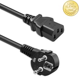 Qoltec Kabel zasilający | wtyczka kątowa SCHUKO CEE 7/7 (E/F) | IEC C13 | 3x1.0mm² | Czysta miedź Cu | 1.8m