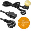 Qoltec Kabel zasilający | wtyczka kątowa SCHUKO CEE 7/7 (E/F) | IEC C13 | 3x1.0mm² | Czysta miedź Cu | 1.8m