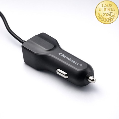 Qoltec Ładowarka samochodowa 12-24V | 17W | 5V | 3.4A | USB + kabel Micro USB