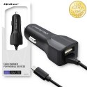 Qoltec Ładowarka samochodowa 12-24V | 17W | 5V | 3.4A | USB + kabel Micro USB