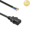 Qoltec Kabel zasilający IEC C13 | odizolowany lutowany | Czysta miedź Cu | 3x0.75mm² | 1.8m