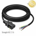 Qoltec Kabel zasilający IEC C13 | odizolowany lutowany | Czysta miedź Cu | 3x0.75mm² | 1.8m