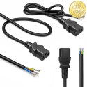 Qoltec Kabel zasilający IEC C13 | odizolowany lutowany | Czysta miedź Cu | 3x0.75mm² | 1.8m