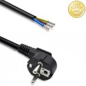 Qoltec Kabel zasilający | wtyczka kątowa SCHUKO CEE 7/7 (E/F) | miedź Cu | odizolowany lutowany | 3x1.00 mm² | 1.8m