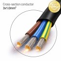 Qoltec Kabel zasilający | wtyczka kątowa SCHUKO CEE 7/7 (E/F) | miedź Cu | odizolowany lutowany | 3x1.00 mm² | 1.8m