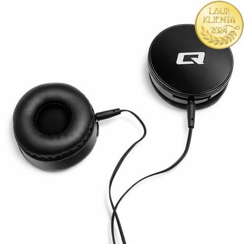 Qoltec Słuchawki nauszne z mikrofonem | Czarne