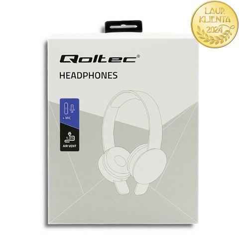 Qoltec Słuchawki nauszne z mikrofonem | Czarne
