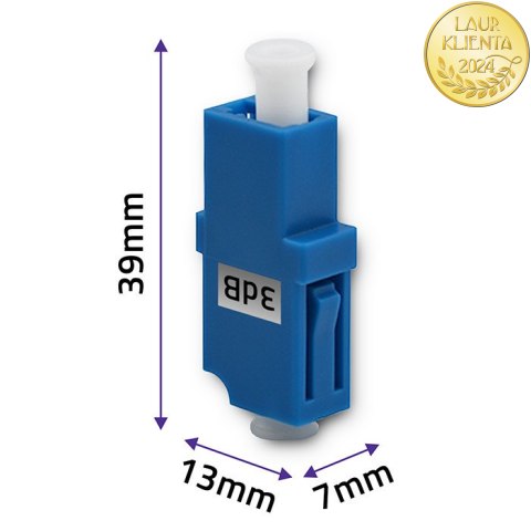Qoltec Tłumik światłowodowy LC/UPC (F) - LC/UPC (F) | Singlemode | 3dB
