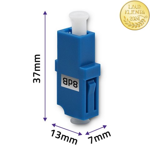 Qoltec Tłumik światłowodowy LC/UPC (F) - LC/UPC (F) | Singlemode | 8dB