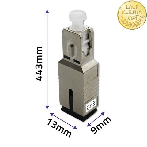 Qoltec Tłumik światłowodowy SC/UPC (F) - SC/UPC (M) | Singlemode | 8dB