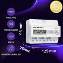 Qoltec Trójfazowy elektroniczny licznik | miernik zużycia energii na szynę DIN | 400V | 100A | LCD | LED | 7P