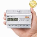 Qoltec Trójfazowy elektroniczny licznik | miernik zużycia energii na szynę DIN | 400V | 100A | LCD | LED | 7P