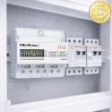 Qoltec Trójfazowy elektroniczny licznik | miernik zużycia energii na szynę DIN | 400V | 100A | LCD | LED | 7P