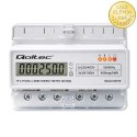 Qoltec Trójfazowy elektroniczny licznik | miernik zużycia energii na szynę DIN | 400V | 100A | LCD | LED | 7P