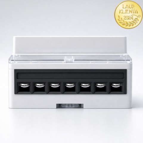 Qoltec Trójfazowy elektroniczny licznik | miernik zużycia energii na szynę DIN | 400V | 100A | LCD | LED | 7P