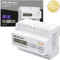 Qoltec Trójfazowy elektroniczny licznik | miernik zużycia energii na szynę DIN | 400V | 100A | LCD | LED | 7P