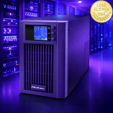 Qoltec Zasilacz awaryjny UPS Pure Sine Wave | 2kVA | 1600W | AVR | LCD | Czysty Sinus