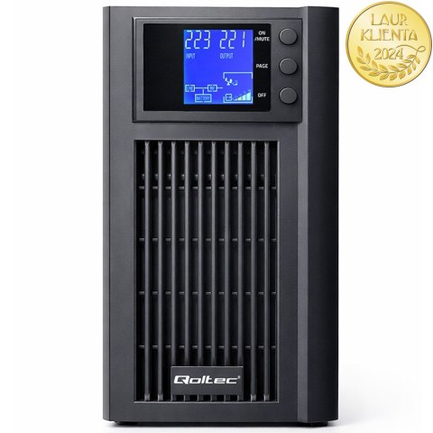 Qoltec Zasilacz awaryjny UPS Pure Sine Wave | 2kVA | 1600W | AVR | LCD | Czysty Sinus